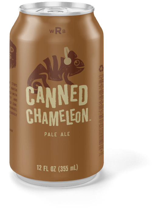 Canned Chameleon Pale Ale beer brown can